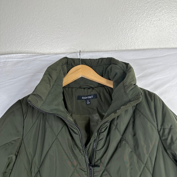 Ellen Tracy Women's Cinch Waist Quilted Jacket Olive Green Size Small‎ - Picture 4 of 11
